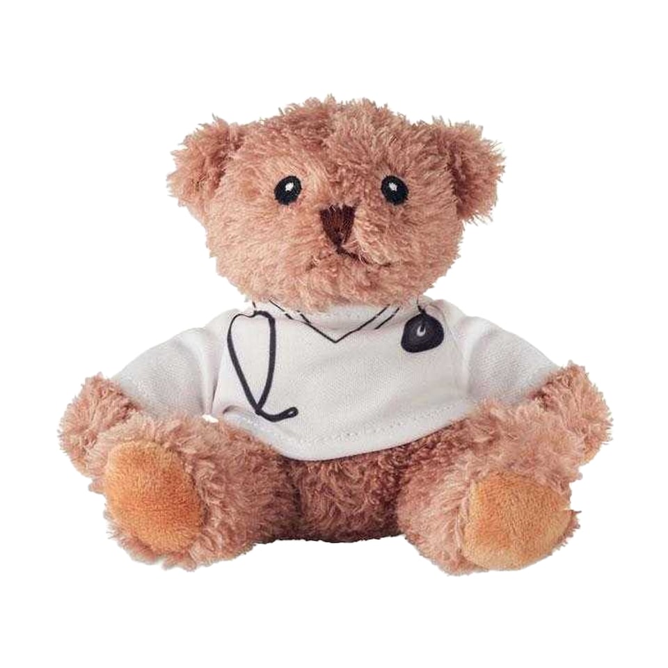 MidOcean Doctor Plush Teddy Bear | White | White/Brown | 1 - Tesco