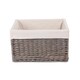 image 2 of Jumbo Antique Wash Lined Wicker Storage Basket | White | White | XL