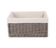 image 2 of Jumbo Antique Wash Lined Wicker Storage Basket | White | White | XL