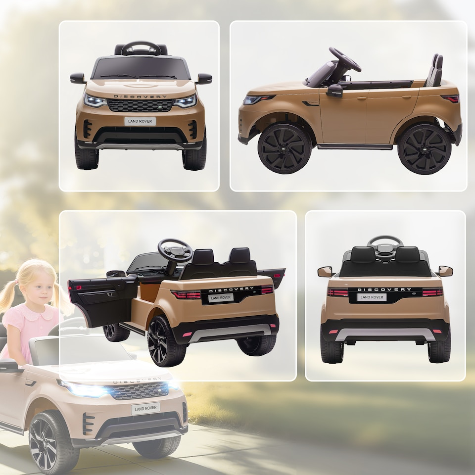 image 1 of AIYAPLAY Land Rover Discovery Licensed 12V Electric Car for Kids, Ride on SUV with Remote Control, 4 Wheel Suspension System, Slow Start, LED Lights, Music, for 3-6 Years Old | Yellow