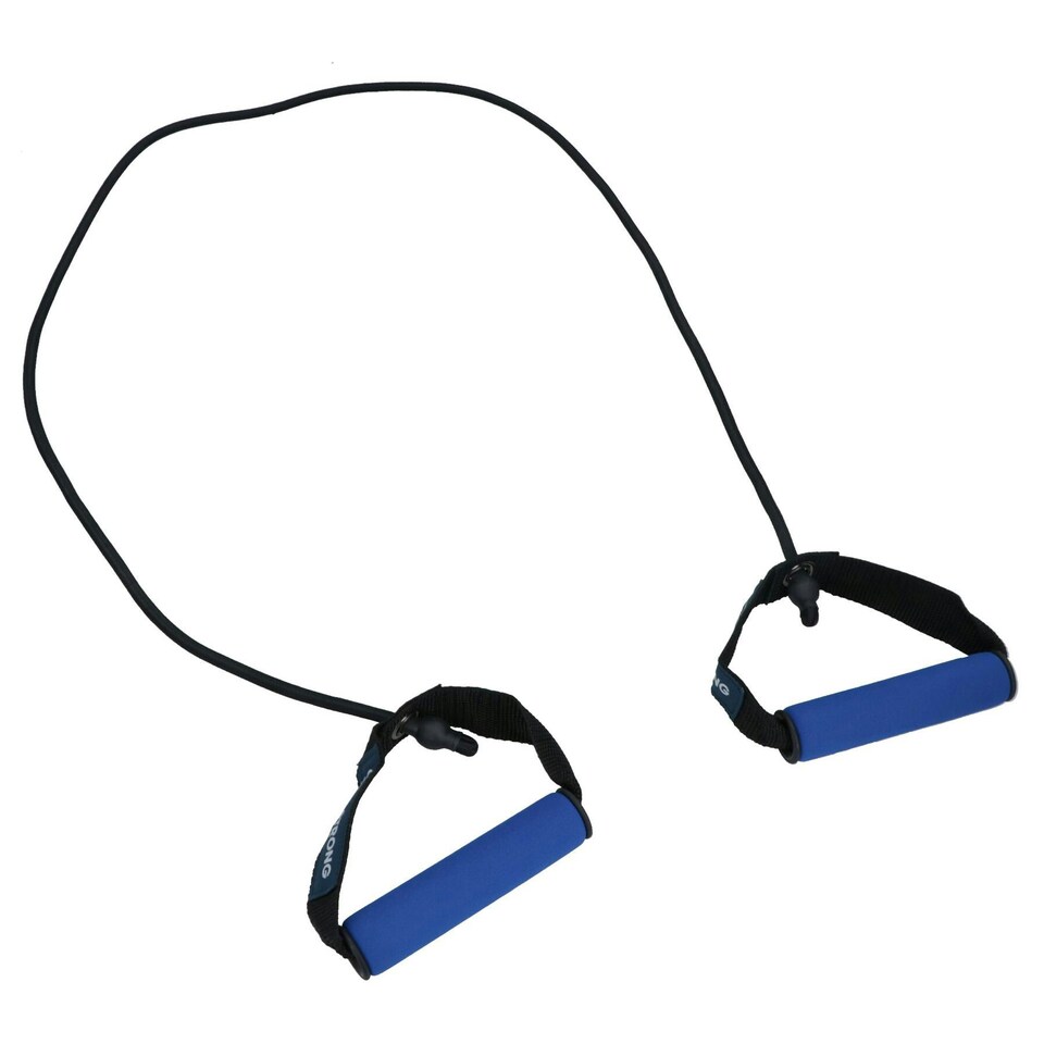 image 1 of Resistance Tube Bands with Handles Set of 3 Yoga Gym Workout Fitness Exercise