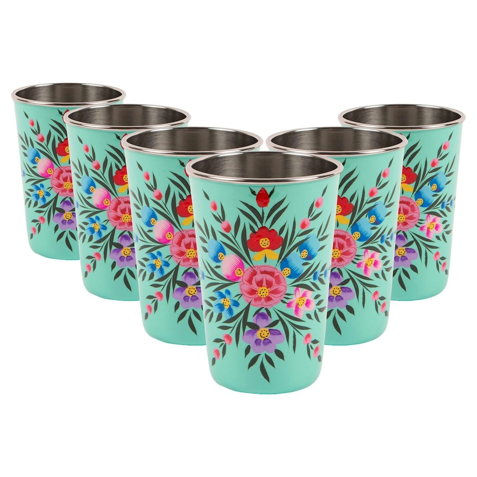 image 1 of BillyCan Picnic Tumblers - 400ml  - Mint Pansy  - Pack of 6 Green