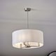 image 4 of Daley 3 Light Multi Arm Ceiling Pendant Matt Nickel, Vintage White Silk Effect, E14