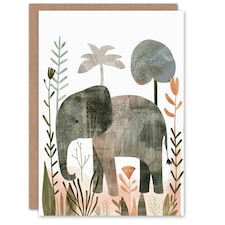 Safari Nature Cute Animal Kids Elephant Child Kids Birthday Card