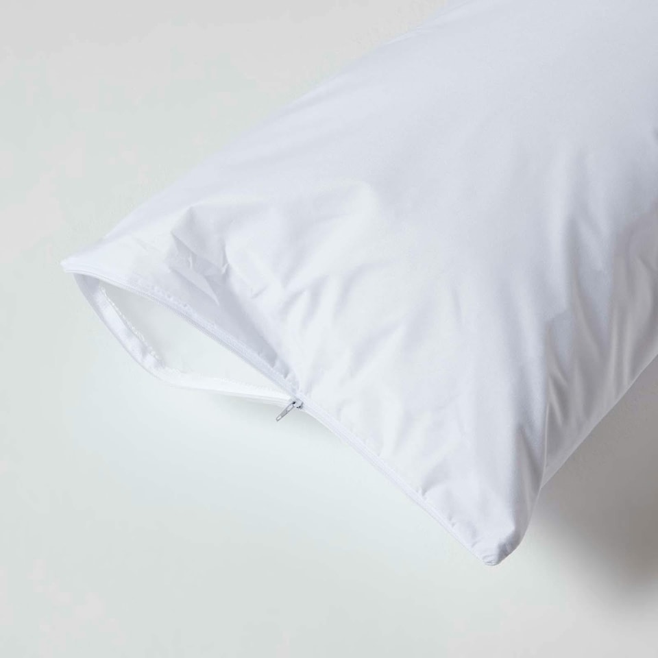 image 1 of Homescapes Waterproof Pillow Protectors - 40 x 80 cm - Pack of 4 | White