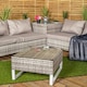 image 5 of Samuel Alexander 4 Seater Grey Rattan Chair Garden Sofa Set with Glass Table Top Corner Furniture