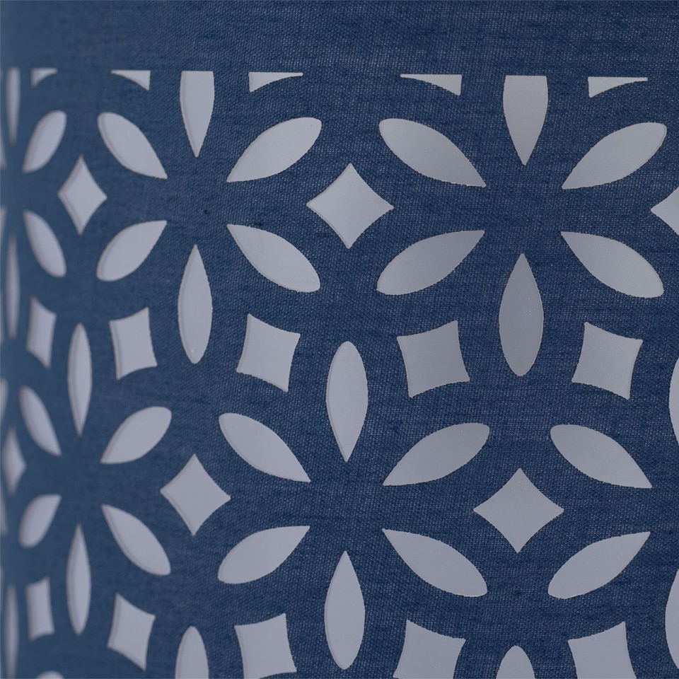 image 1 of Set of 2 Navy Blue Laser Cut 15.5cm Table Lamp Shades | Blue | Small | 2