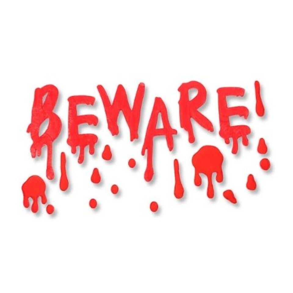 image 1 of Blood Red Horrifying Gel Window Clings Assorted Designs