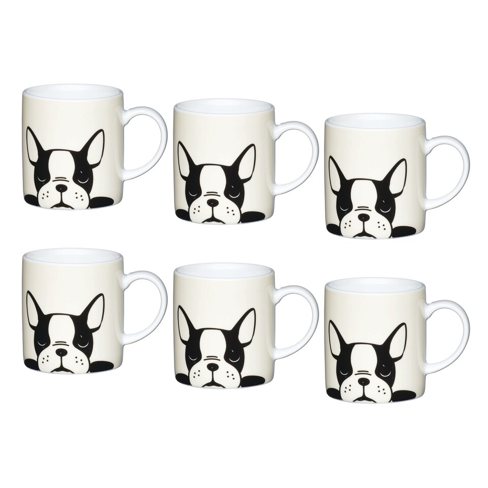 KitchenCraft Bulldog Espresso Cups Pack of 6