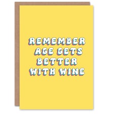 Age Gets Better Wine Joke Bright Woman Her Funny Birthday Card