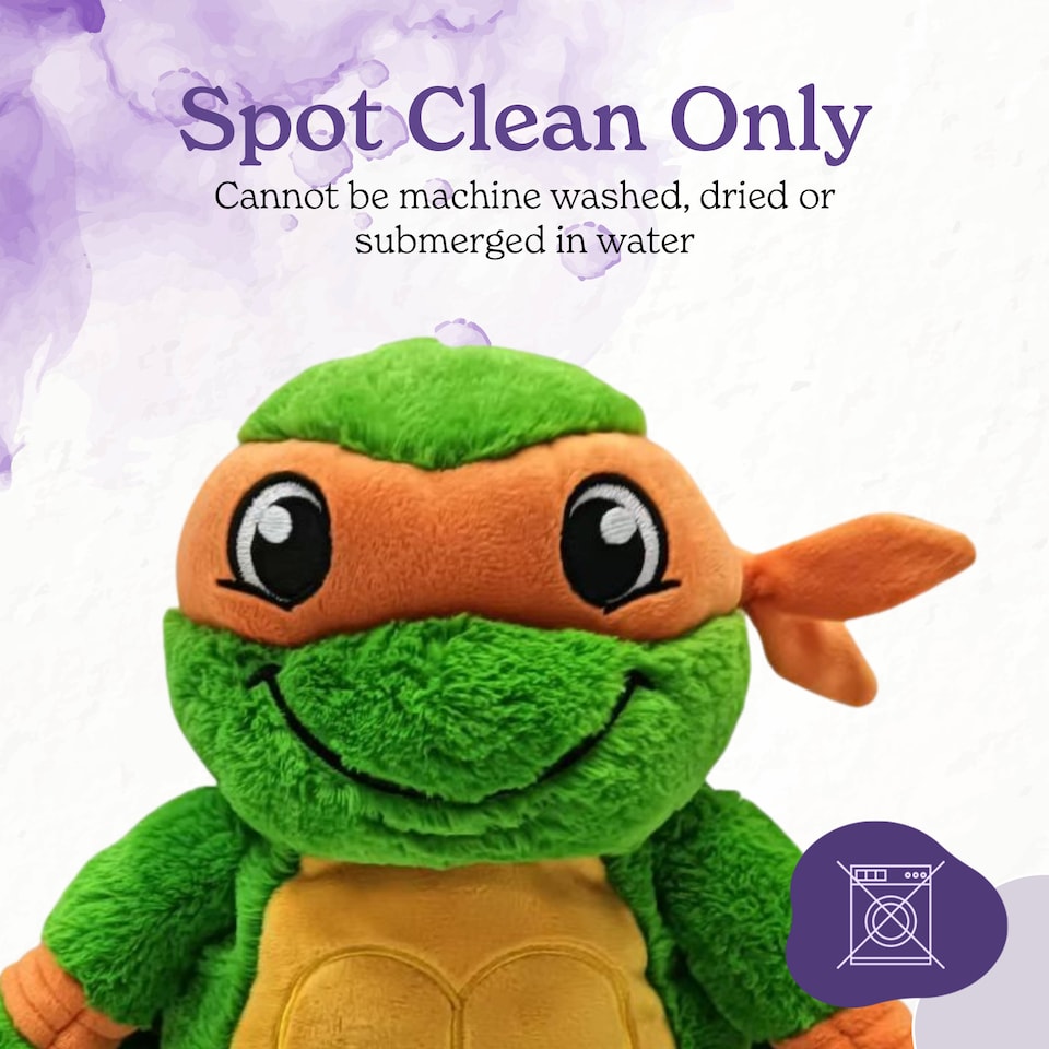 image 1 of Warmies Plush Michelangelo from Teenage Mutant Ninja Turtles, Microwavable Heat Pad, Weighted Heatable Plushie Gently Scented with French Lavender - Orange