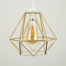 ValueLights Diablo Gold Ceiling Pendant Shade and B22 Pear LED 4W Warm White 2700K Bulb