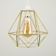 image 1 of ValueLights Diablo Gold Ceiling Pendant Shade and B22 Pear LED 4W Warm White 2700K Bulb