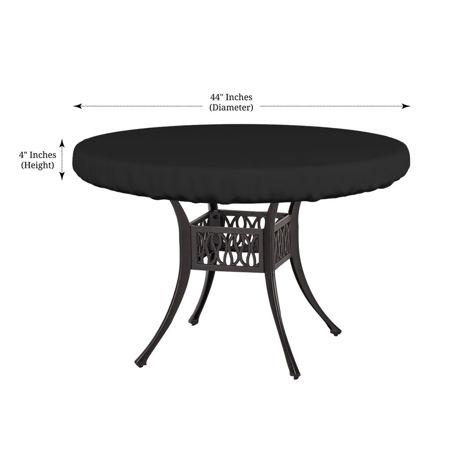 image 1 of Covers&All Waterproof & UV-resistant Round Table Top Cover, 44 in Diameter x 4 in H, Black