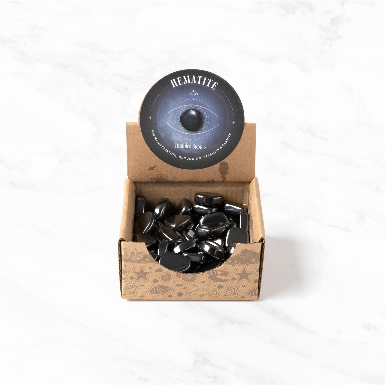 Myga Polished Tumbled Stones in Black | Size: 50 Pieces