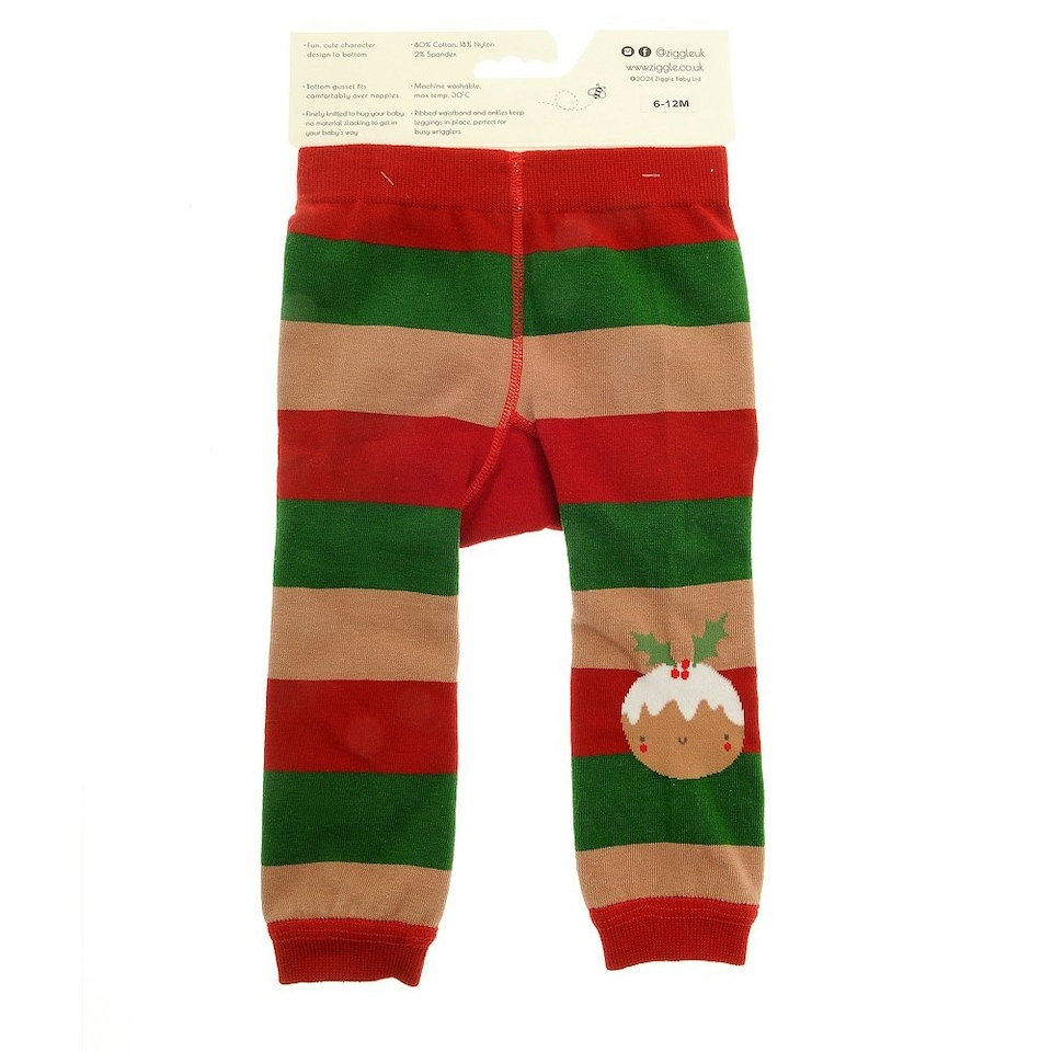image 1 of Ziggle Leggings and Socks Set 0-6m - Christmas Pudding