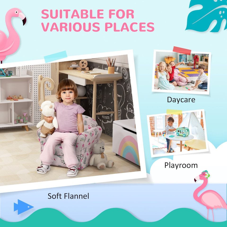 image 1 of AIYAPLAY Kids Armchair Toddler Sofa Chair Bedroom Playroom | Pink | One Size