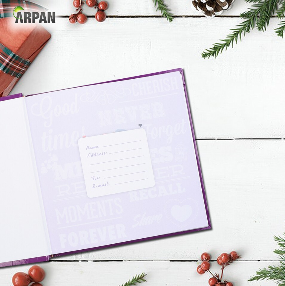 image 1 of ARPAN Photo Album for 200 Photos 6x4" (10x15cm) – Slip In Memo Album with Writing Space & Index Pages – Picture Storage Album for Family, Wedding & Travel Memories