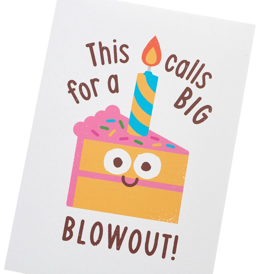 image 1 of Humour Birthday Card - Big Candle On Piece Of Cake With Type