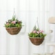image 10 of Outsunny Pack of 2 FauPlant Artificial Lavender Flowers Hanging Planter with Basket for Indoor Decoration, Purple