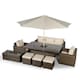 image 3 of Sydney 8 Seater Drinks Cooler Conversation Dining Set With Coffee Table & 3 Stools | Brown | Brown