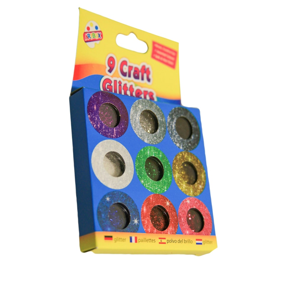 image 1 of ArtBox Asorted Metallic Colour Glitter Pots (Pack of 9) - Assorted - One Size