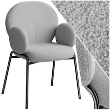 Dining Chair - Boucle cover, plush padding, high backrest - per piece Grey | Light Grey