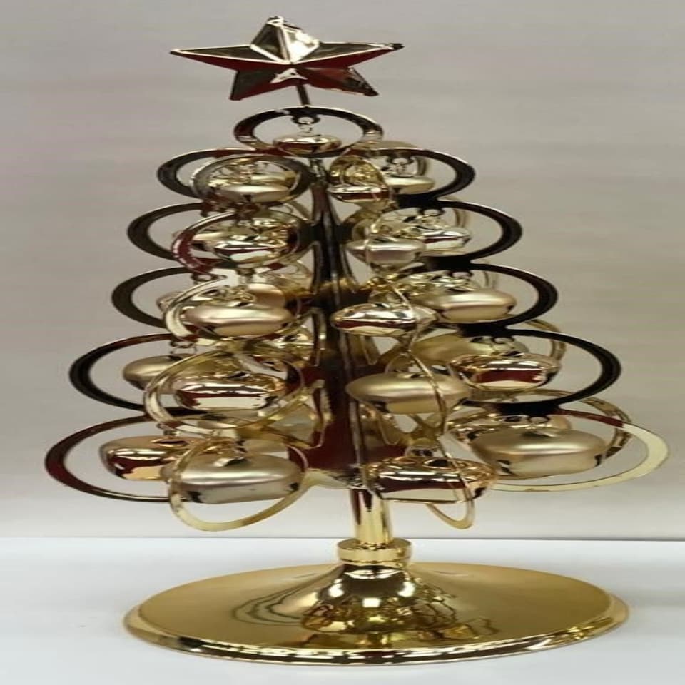 image 1 of 16.5" Gold Decorated Tabletop Tree