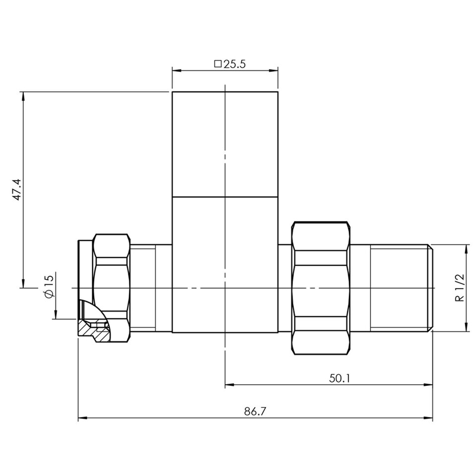 image 1 of Square - White Radiator Valves Straight 8mm