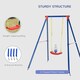 image 10 of Outsunny Metal Swing Set w/ Adjustable Rope A-Frame Stand Outdoor Playset