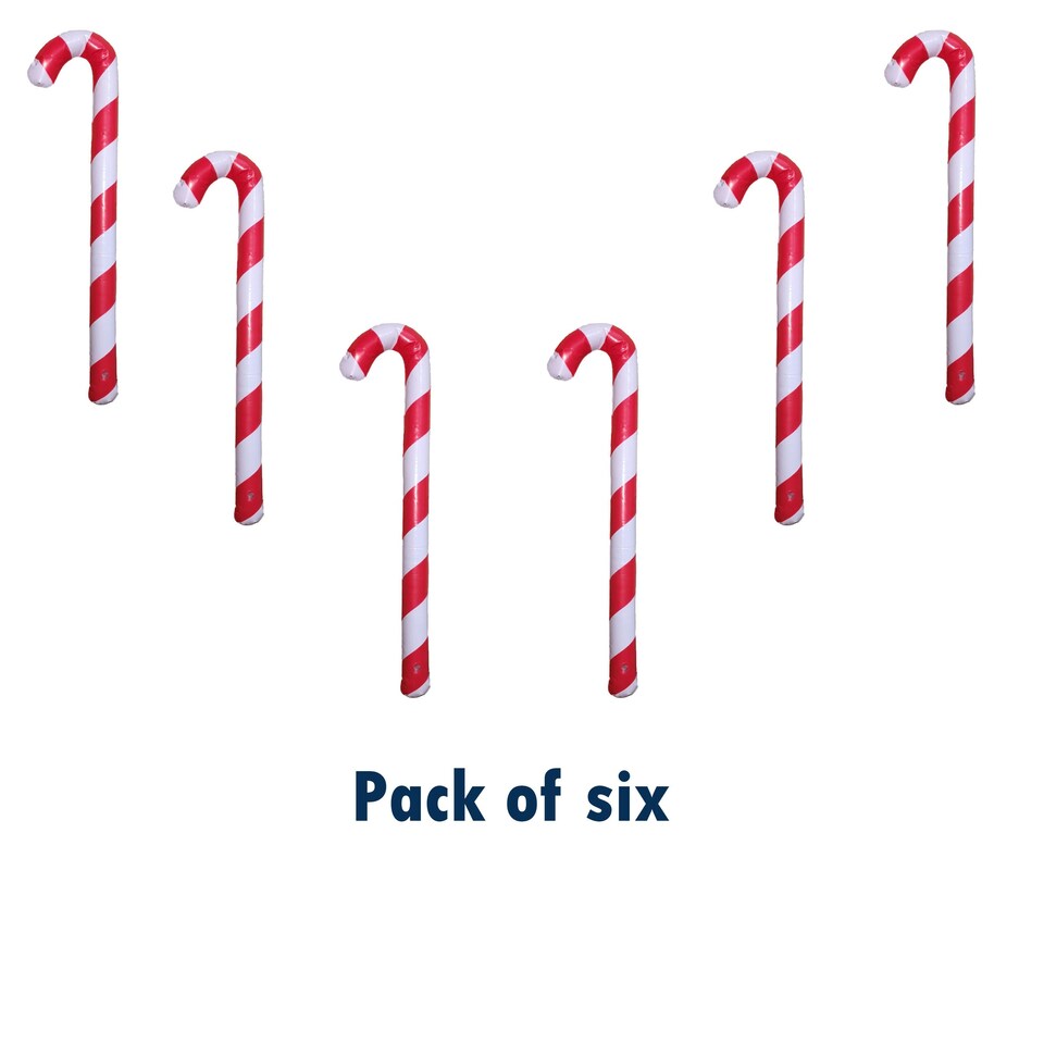6pcs 85cm Indoor Outdoor Manual Inflatable Vinyl Christmas Candy Canes