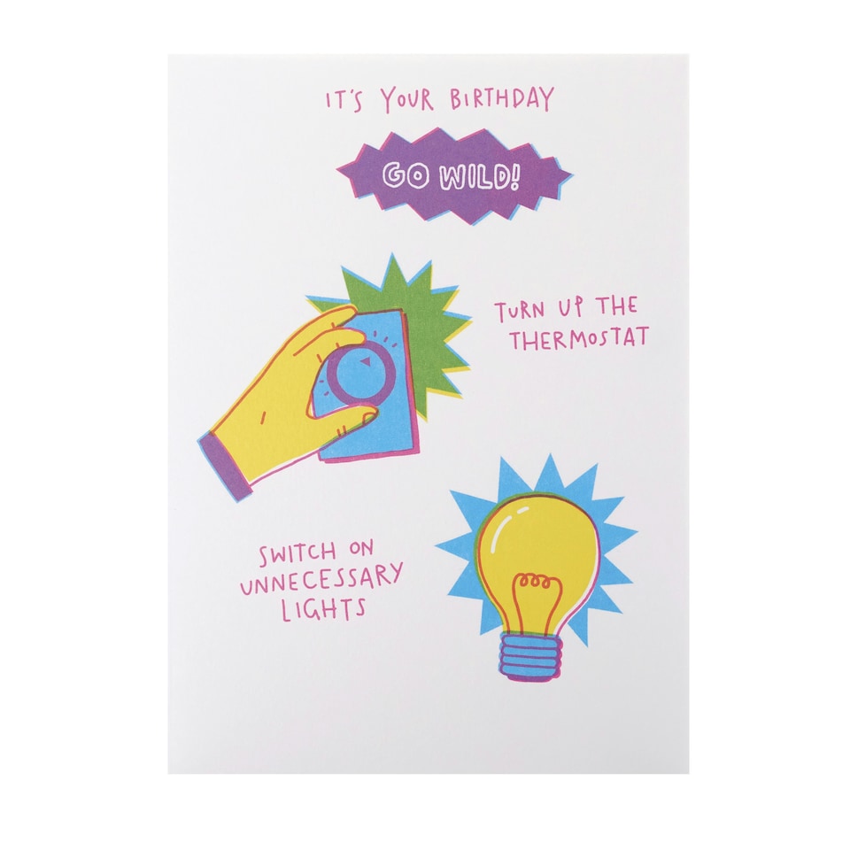 image 1 of UK Greetings | Birthday Card | Happy Birthday Gifts | Her/Him | Funny Go Wild Design | With Envelope