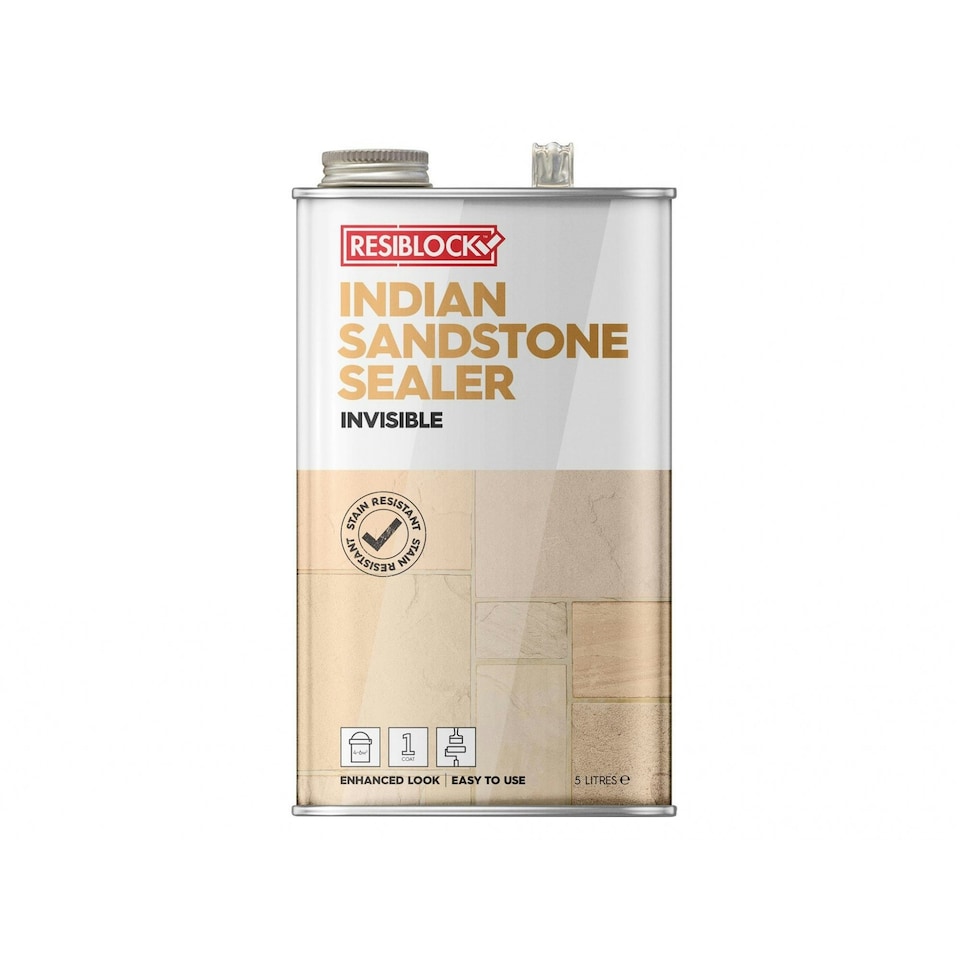 Everbuild Sika Resiblock Indian Sandstone Sealers Invisible 5 Litre - Multi Colour - One Size