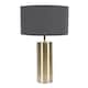 image 4 of ValueLights Lexy Antique Brass Dimmable Table Lamp Charcoal Shade | Gold