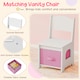 image 8 of COSTWAY Kids Princess Vanity Table & Chair Set White