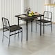 image 8 of COSTWAY 3-Piece Dining Table Set with Storage Rack Grey Grey
