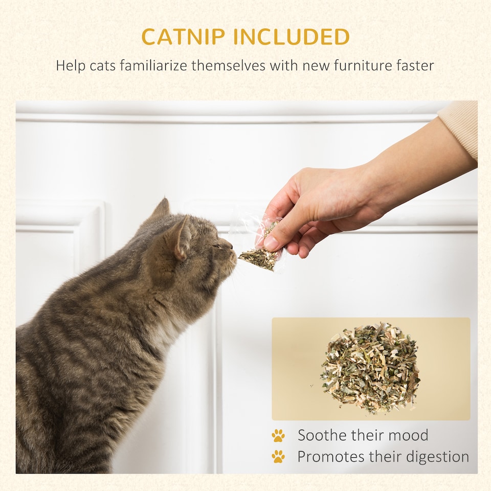 image 1 of PawHut Cat House Scratcher, Recyclable Cardboard with Catnip, Red Roof