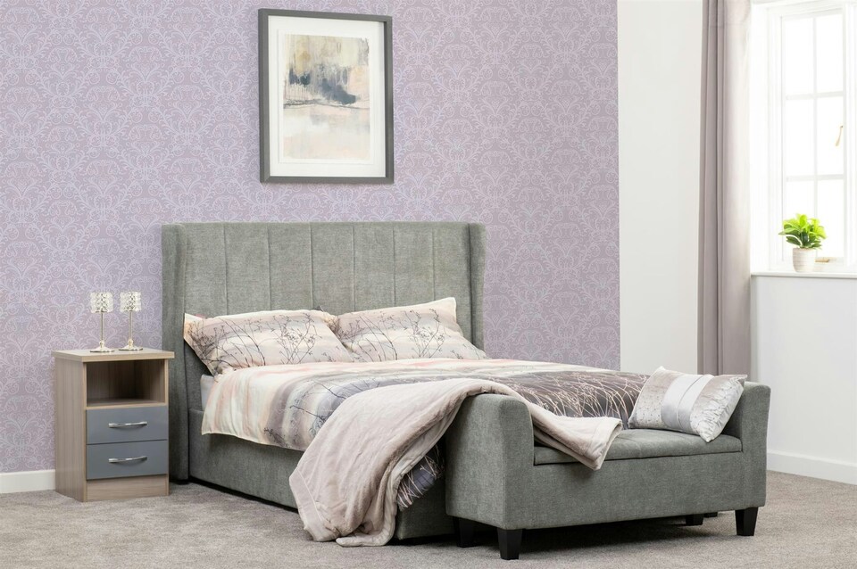 image 1 of Nevada 2 Drawer Bedside Cabinet | Grey