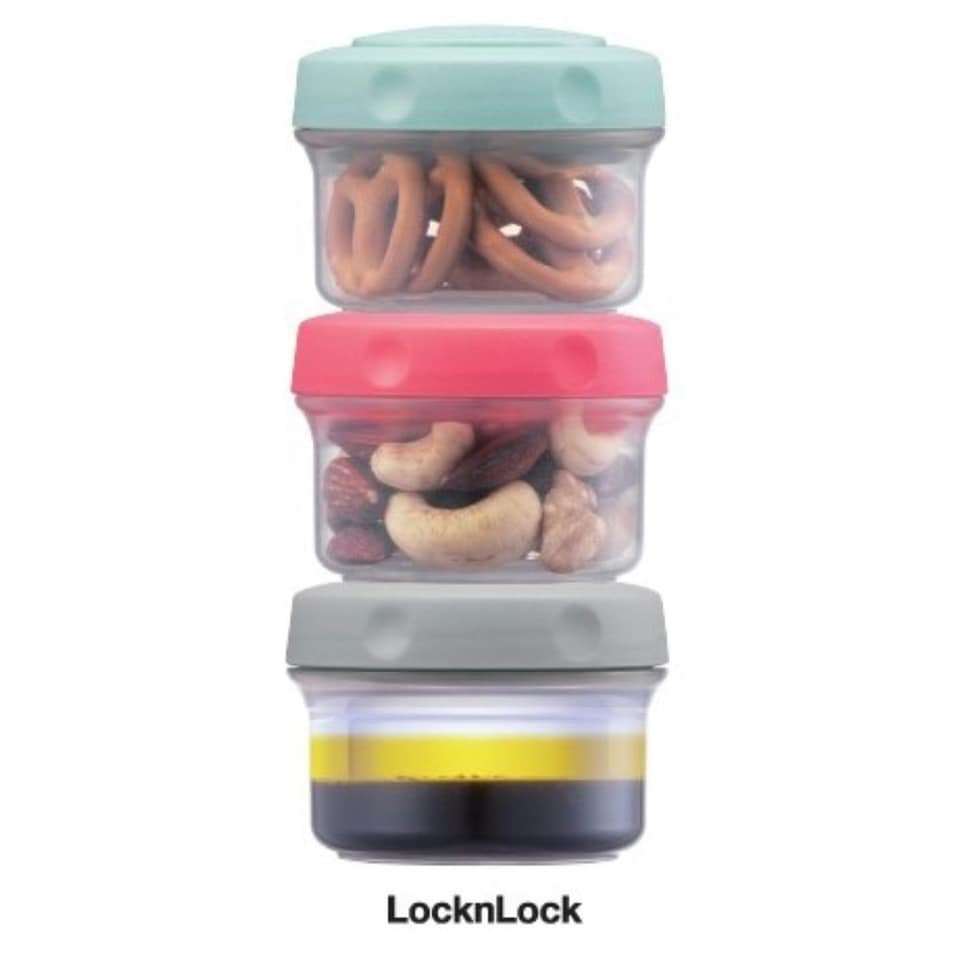image 1 of LocknLock Mini Food Container Set 80 ml Kitchen Lunch Storage Boxes - Pack of 3