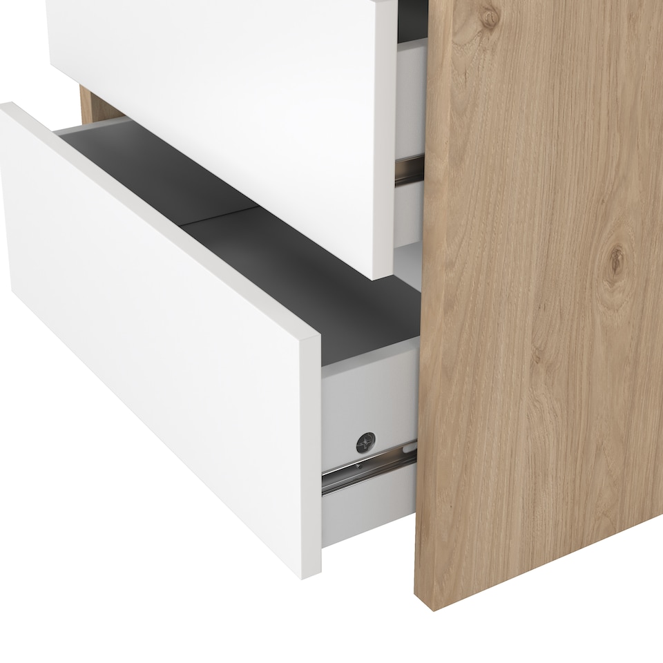 image 1 of Next Nightstand 2 drawers Jackson Hickory White high gloss