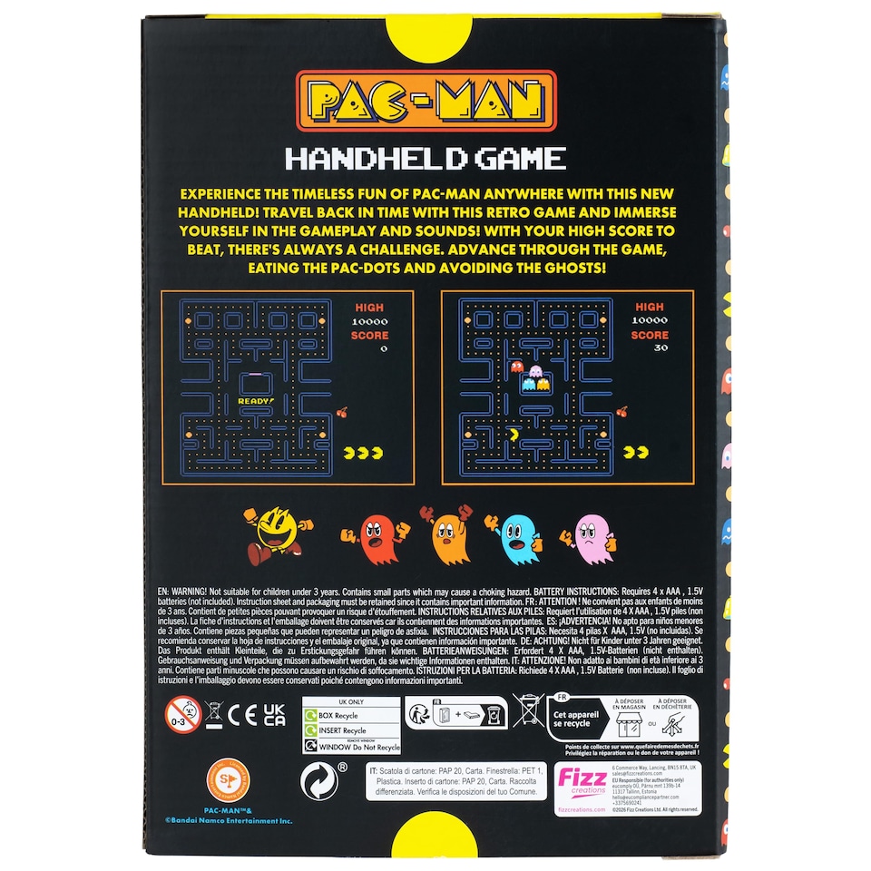 image 1 of PAC-MAN Colour Handheld Game with 2.5" Screen & Original Sounds