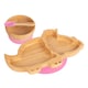 image 1 of Tiny Dining Children's Bamboo Suction Dinosaur Dinner Set - Pink