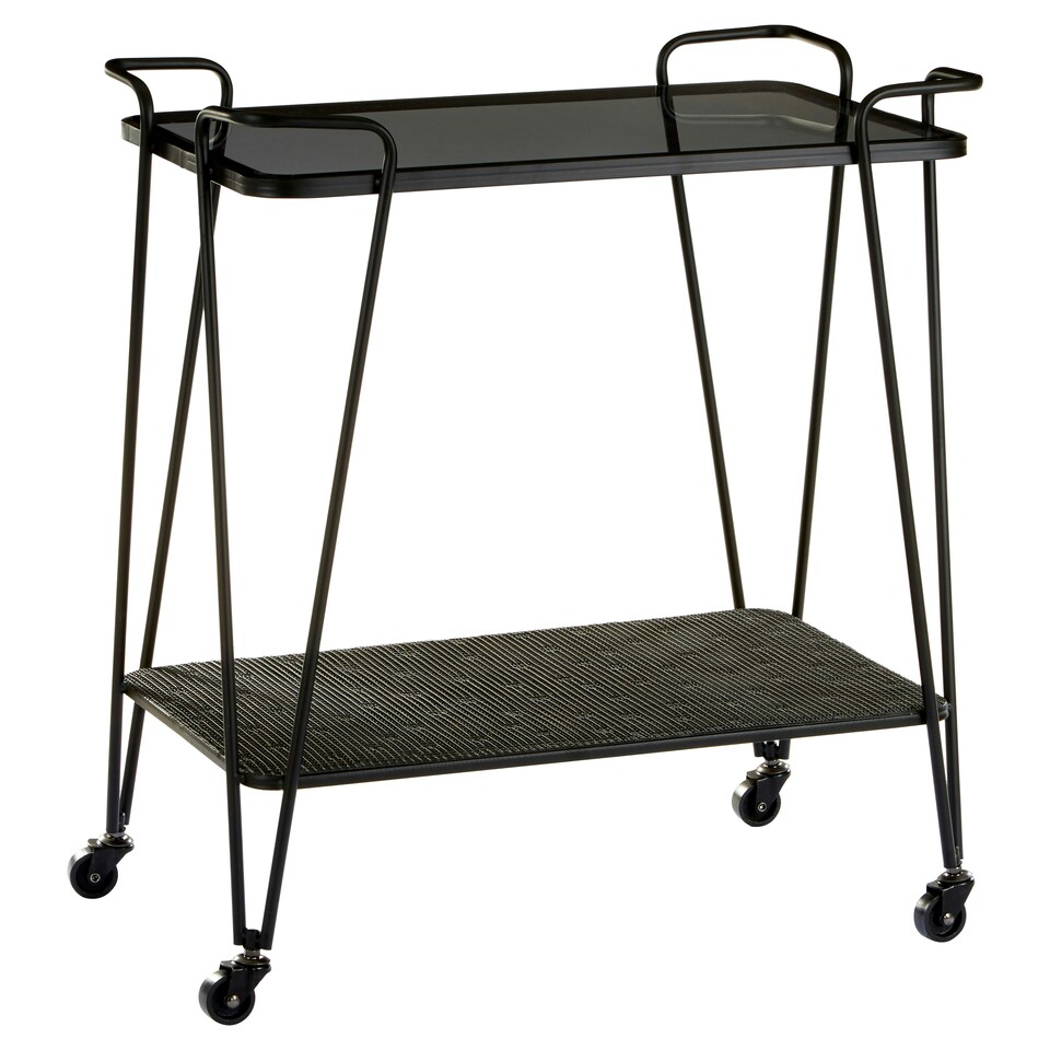 image 1 of Maison by Premier Trento Cart with Grey Glass Top