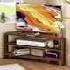 image 1 of HOMCOM Corner TV Stand for 47 Inch Television, Modern TV Unit with 2 Open Shelves for Living Room, Bedroom, Rustic Brown | Brown