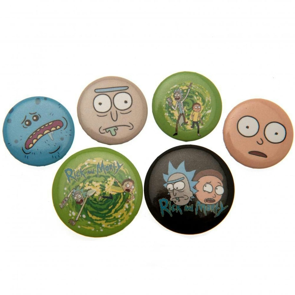 image 1 of Rick And Morty Portal Button Badge Set - Multicoloured - One Size
