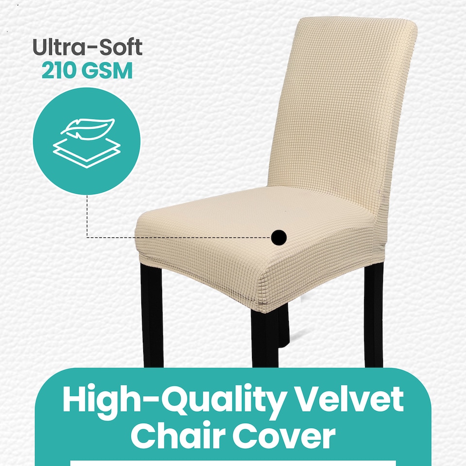 image 1 of Velvet Stretch Chair Covers, Spandex Dining Chair Slipcovers