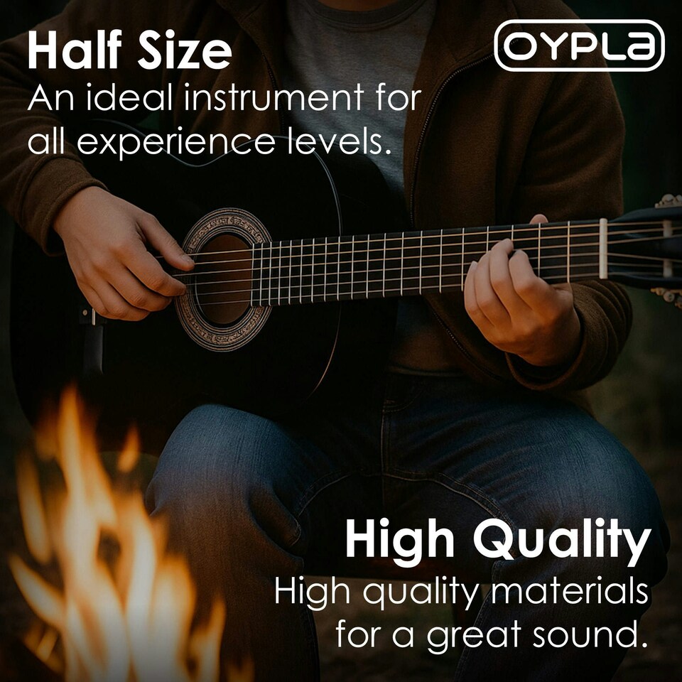 image 1 of Oypla Black 34" Half Size 1/2 6 String Classical Acoustic Guitar Black