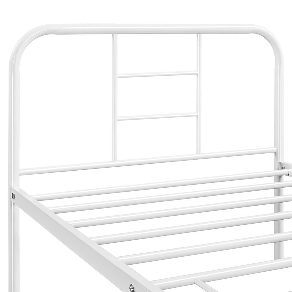 image 1 of Yaheetech Romantic 3ft Single Metal-Framed Bed with High Headboard White