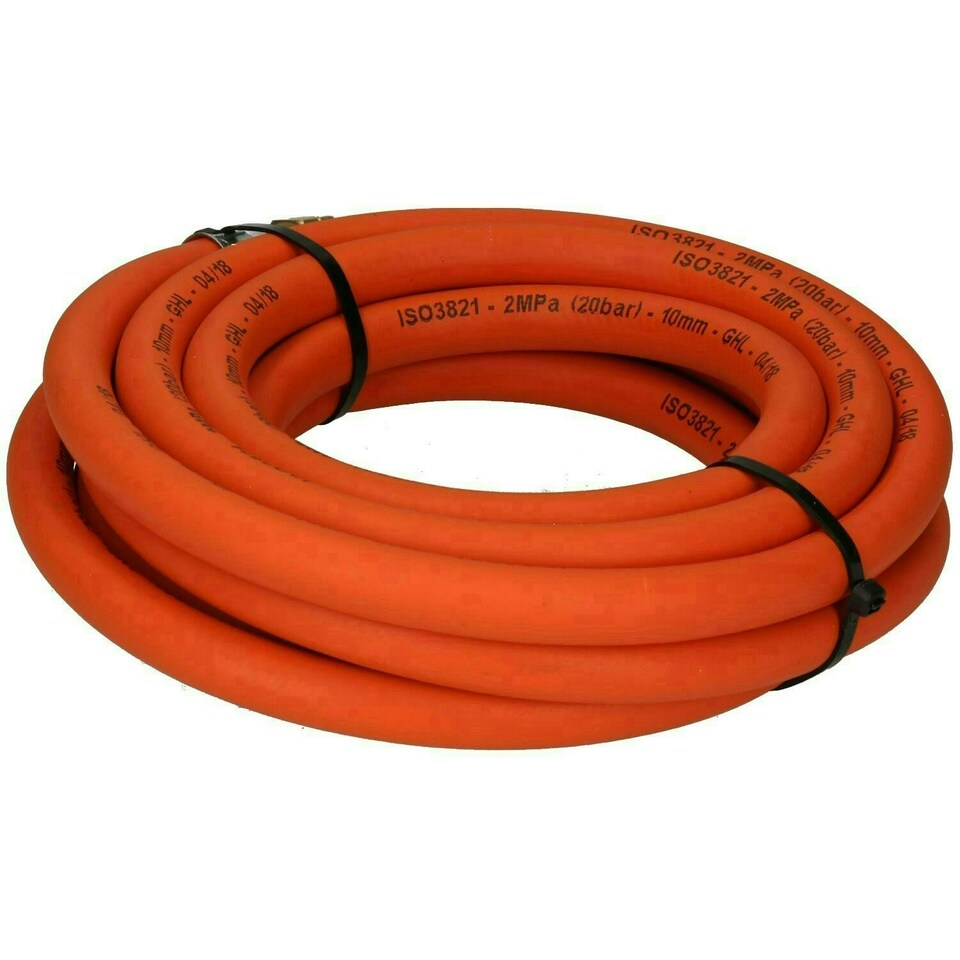 image 1 of Single Propane Fitted Rubber Hose Pipe Cutting & Welding 5M 3/8" BSP Gas