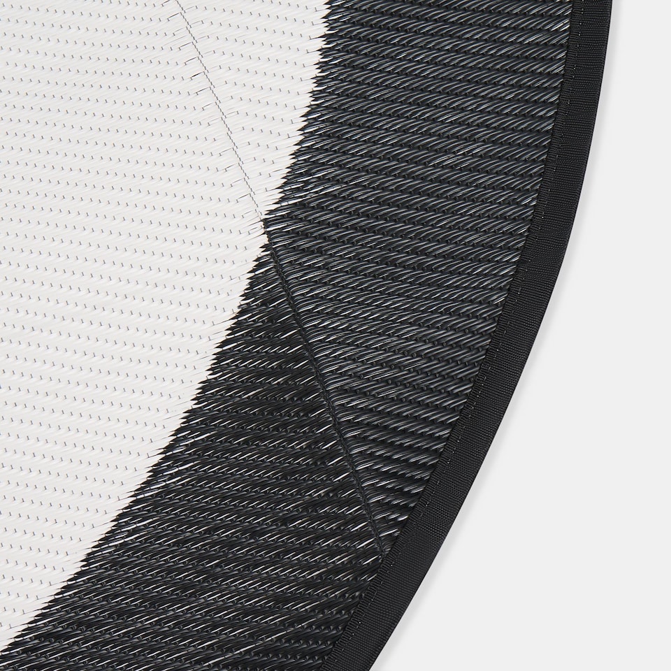 image 1 of OHS Contrast Border Reversible Outdoor Garden Rug Waterproof Area Mat | Multi | Black/Cream